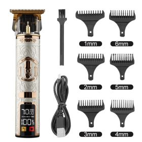 Hair Clipper Electric Electrical Hair Cutter Retro Oil Head Engraving (Option: Platinum Gentleman)