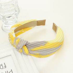 Temperament Wide Brim Hair Pressing Headband (Option: Yellow Knotted Hair Hoop)