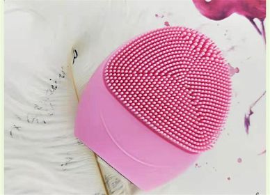 Electric Ultrasonic Beauty Apparatus Electric Silicone Brush (Option: Pink-A)