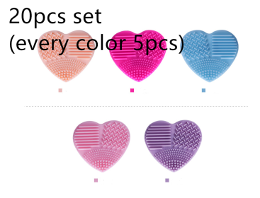 Love Scrubbing Pad Heart-shaped Scrubbing Egg Silicone Heart-shaped Scrubbing Artifact Silicone Heart-shaped Scrubbing Tool (Option: 20pcs set)