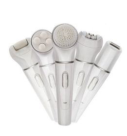 5 in 1 Multi-Functional Portable Face and body Skin Care Electric Massager Scrubber with Facial Latex Brush (Option: US)