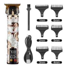 Hair Clipper Electric Electrical Hair Cutter Retro Oil Head Engraving (Option: Platinum Xianglong)