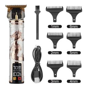 Hair Clipper Electric Electrical Hair Cutter Retro Oil Head Engraving (Option: Platinum Medusa)