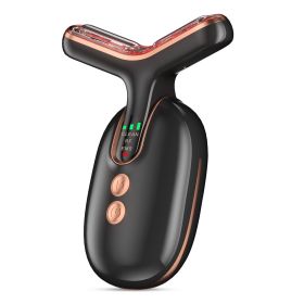 Vibration Neck Beauty Instrument EMS (Option: Black Gold)