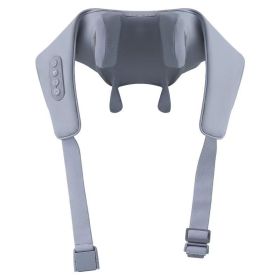 Household Cervical Vertebra Back Dredging Hot Compress Massager (Option: Gray)