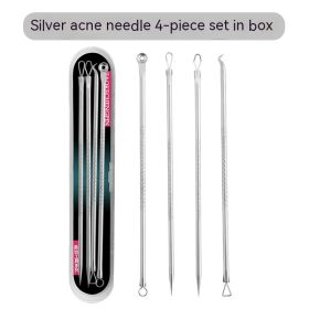 Facial Care Double-headed Beauty Needle Tools 4-piece Set (Option: Silver 4 Piece Set Storage Box)