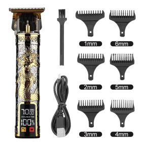 Hair Clipper Electric Electrical Hair Cutter Retro Oil Head Engraving (Option: Gun Color Medusa)