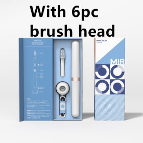 Travel Portable Electric Toothbrush (Option: Silver with 6pc brush head-USB)